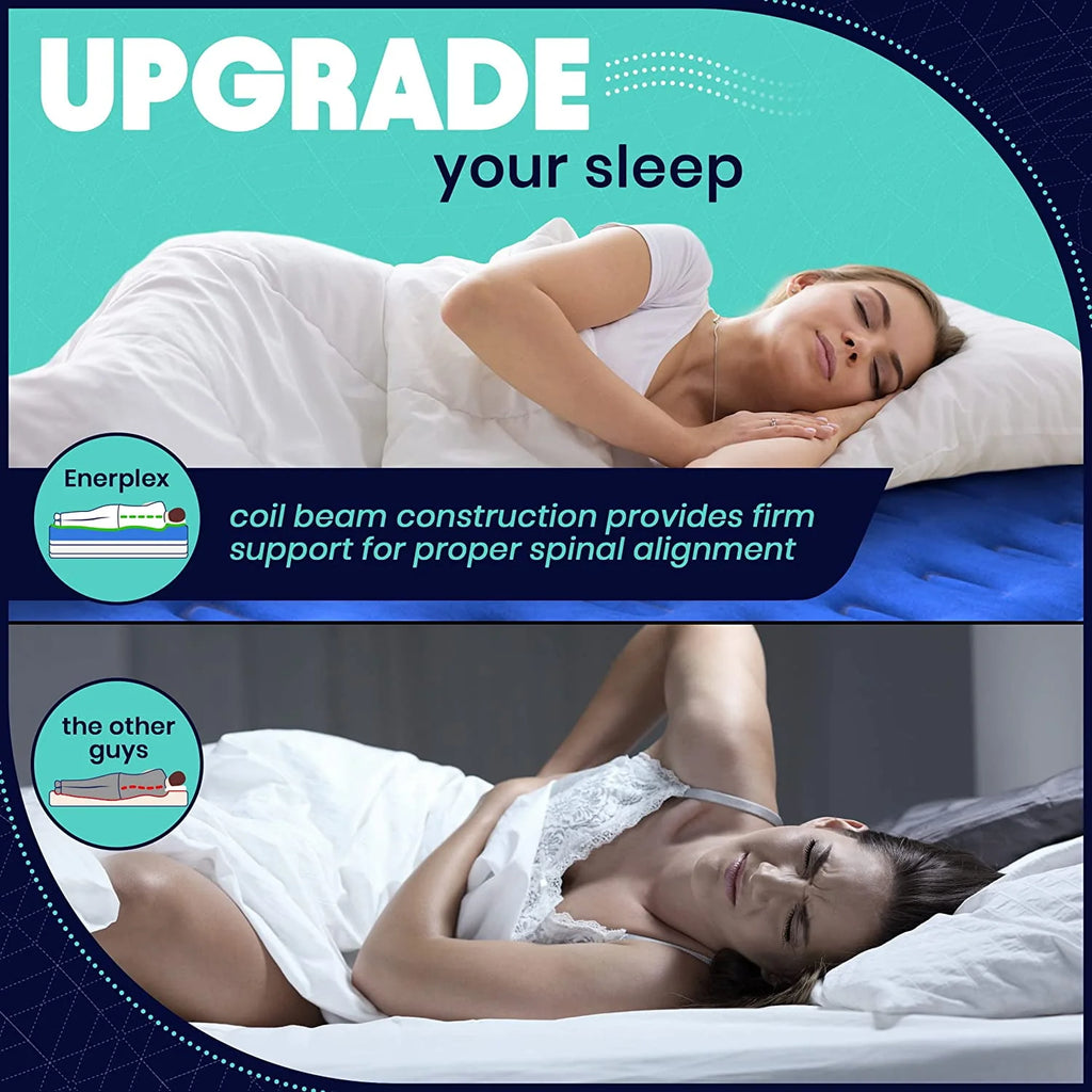 EnerPlex Double-High Air Mattress with Built-in Pump – Inflatable Bed for Camping, Home & Travel (Twin/Queen/King)