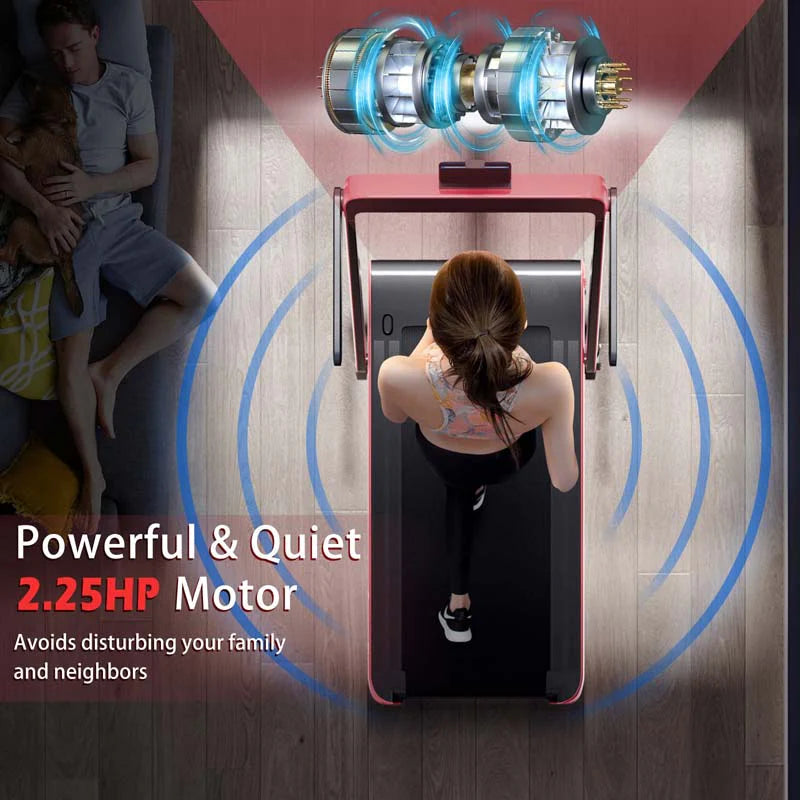 2-in-1 Folding Under Desk Treadmill – 2.25 HP, 0.6–7.5 mph, App, Speaker & Remote