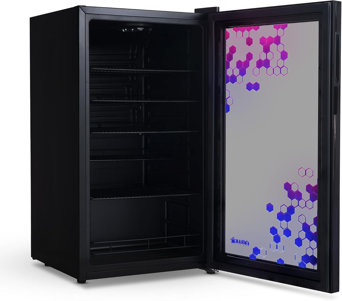 NewAir 126 Can Beverage Refrigerator – Freestanding Mini Fridge, Glass Door, LED, 7 Settings