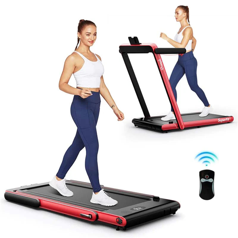 2-in-1 Folding Under Desk Treadmill – 2.25 HP, 0.6–7.5 mph, App, Speaker & Remote