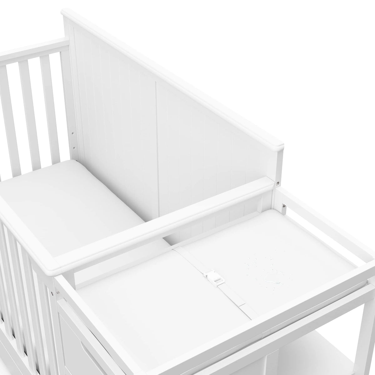 Graco Hadley 5-in-1 Convertible Crib and Changer with Drawer, White – Pine Nursery Cot