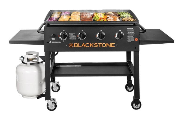 Blackstone 4-Burner 36" Griddle Cooking Station – 60,000 BTU Flat-Top Grill with Side Shelves