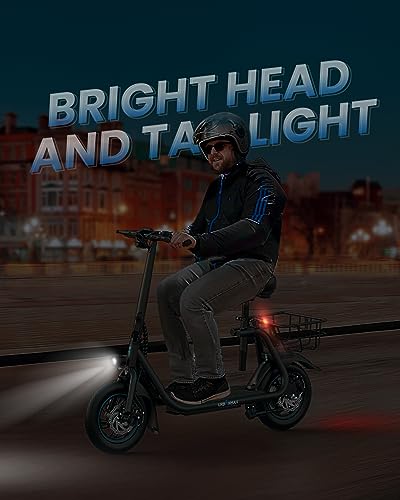 URBANMAX C1 Folding Electric Scooter with Seat – 450W Motor, 22-Mile Range, 15.5 mph, LCD