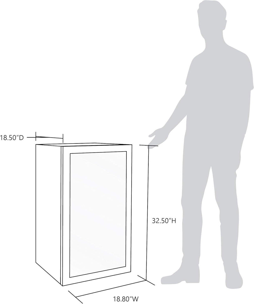 NewAir 126 Can Beverage Refrigerator – Freestanding Mini Fridge, Glass Door, LED, 7 Settings