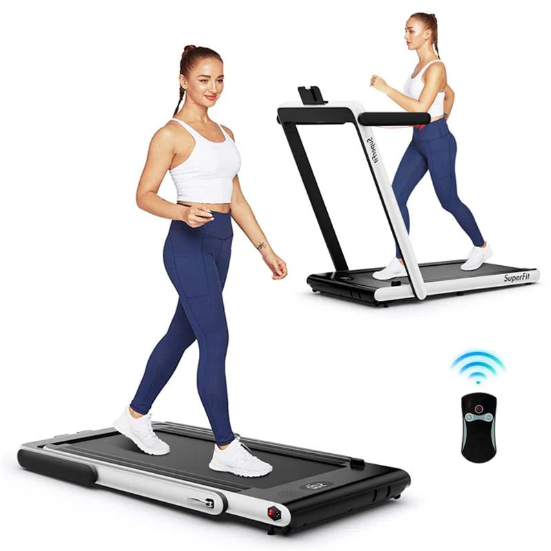 2-in-1 Folding Under Desk Treadmill – 2.25 HP, 0.6–7.5 mph, App, Speaker & Remote