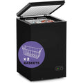 Black Northair 3.5 cubic foot compact chest freezer with baskets