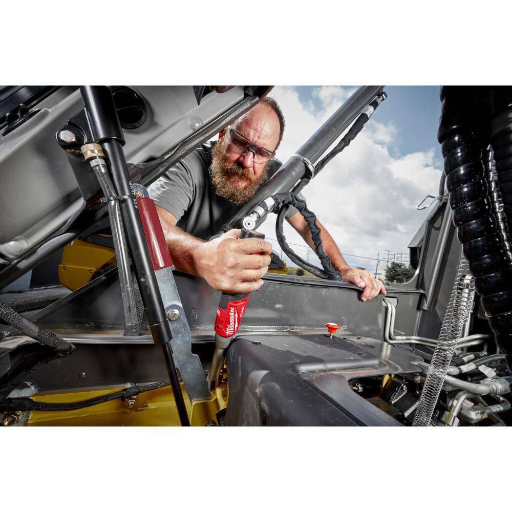 Milwaukee M12 FUEL 12V Cordless Ratchet Twin Pack - 1/4" & 3/8" Extended Reach High-Speed Ratchets, Tool Only