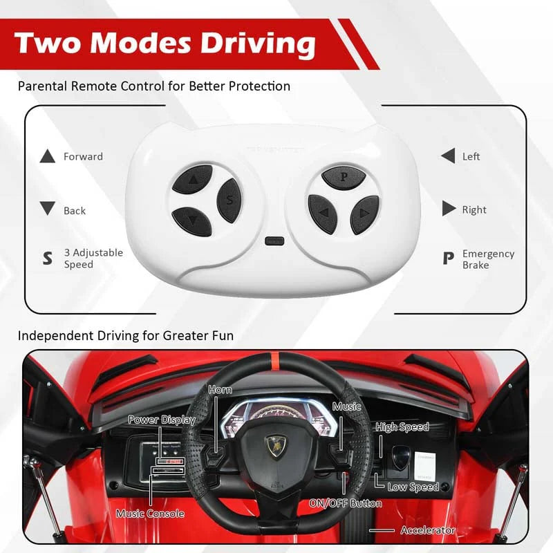 Licensed Lamborghini SVJ 12V Kids Ride-On Car – Electric Sports Car with Remote, Trunk, Music & LED Lights