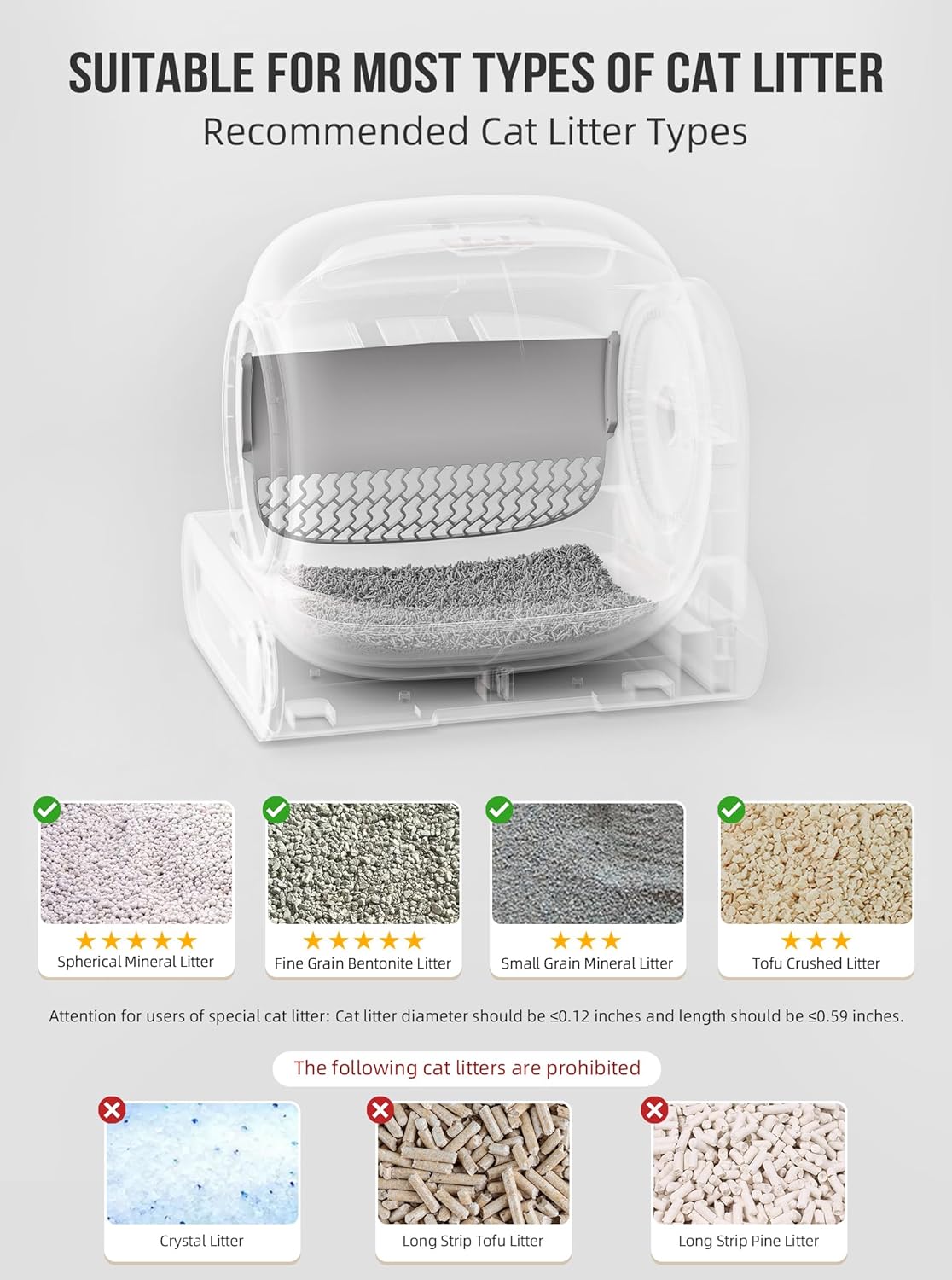 EXPEDMAN Self-Cleaning Cat Litter Box – 65L + 9L, App Control, Mat & Liners, Grey
