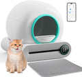 Grey EXPEDMAN round self-cleaning automatic cat litter box with app control