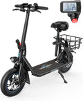 Black URBANMAX C1 folding electric scooter with padded seat