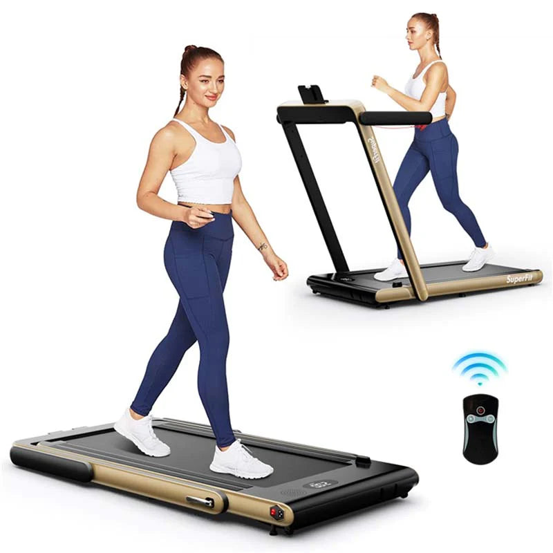 2-in-1 Folding Under Desk Treadmill – 2.25 HP, 0.6–7.5 mph, App, Speaker & Remote