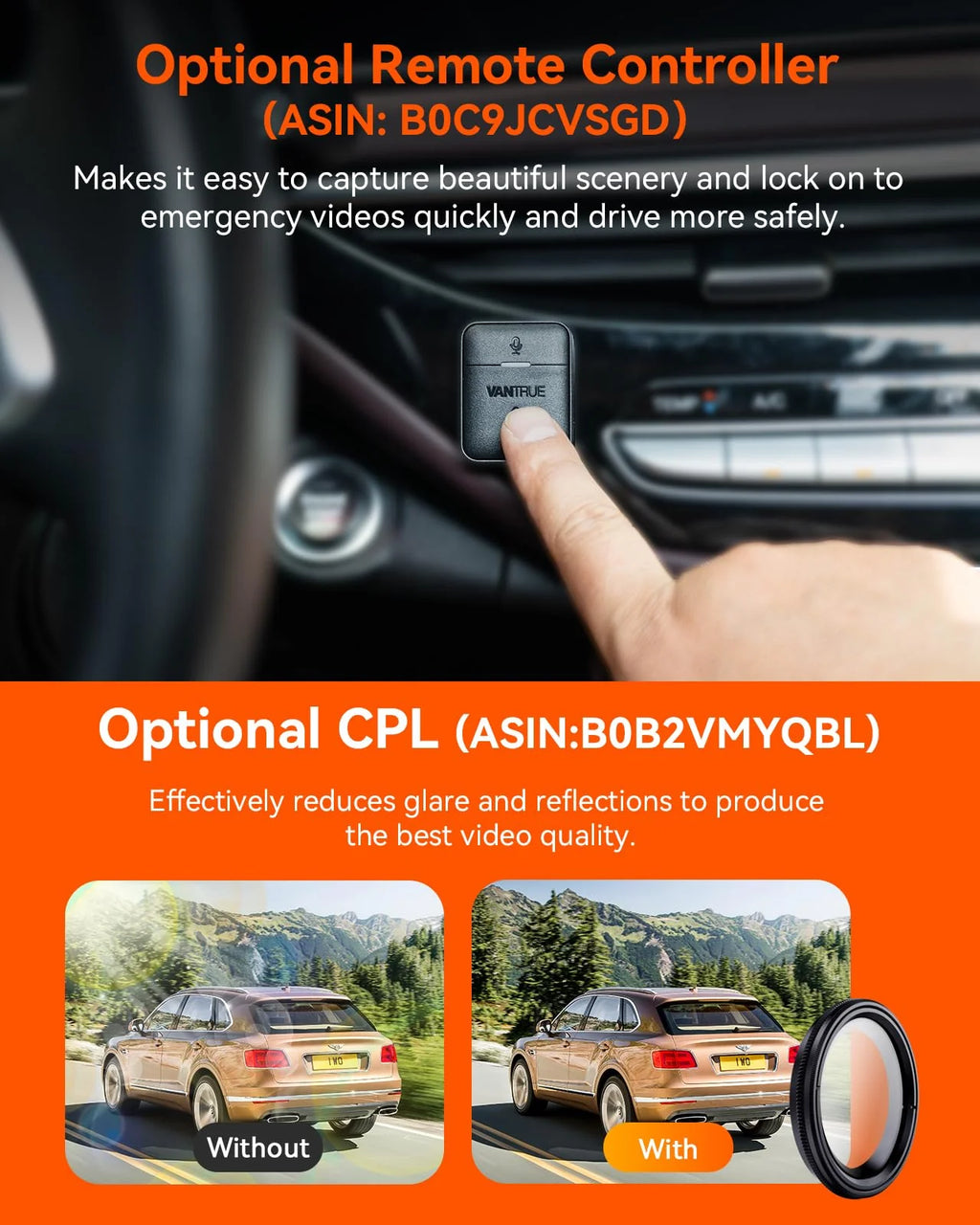 Vantrue N4 Pro 3-Channel 4K WiFi Dash Cam - STARVIS 2 Front/Cabin/Rear Camera, GPS, Night Vision, Voice Control