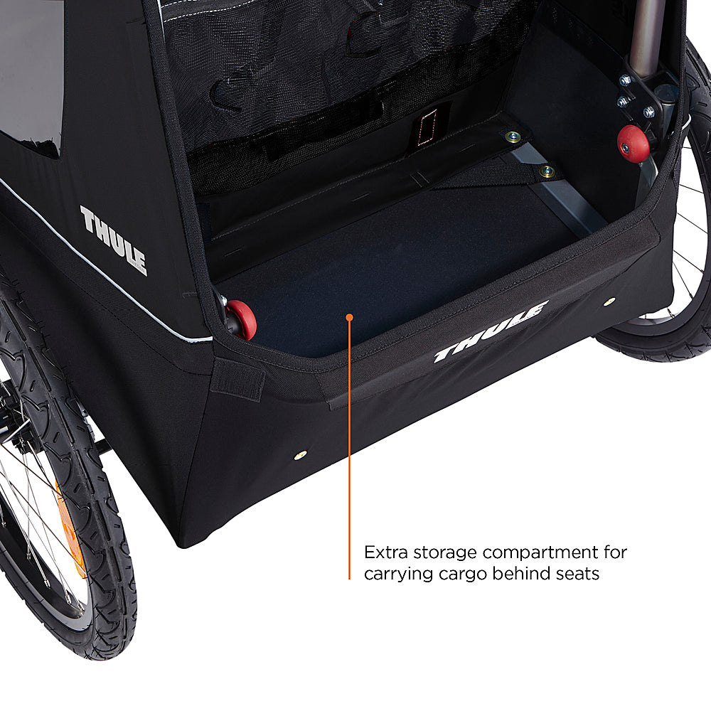 Thule Coaster XT 2-Seat Bicycle Trailer & Convertible Stroller, Black