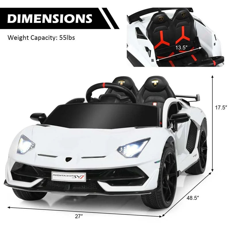 Licensed Lamborghini SVJ 12V Kids Ride-On Car – Electric Sports Car with Remote, Trunk, Music & LED Lights