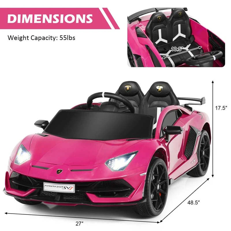 Licensed Lamborghini SVJ 12V Kids Ride-On Car – Electric Sports Car with Remote, Trunk, Music & LED Lights