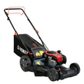 Blue SENIX 21-inch self-propelled petrol lawn mower with rear grass bag