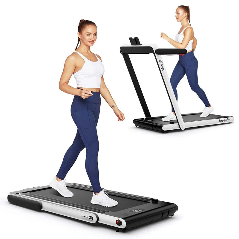 2-in-1 Folding Under Desk Treadmill – 2.25 HP, 0.6–7.5 mph, App, Speaker & Remote