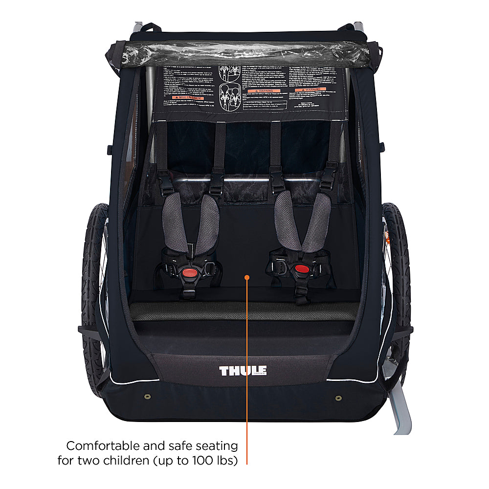 Thule Coaster XT 2-Seat Bicycle Trailer & Convertible Stroller, Black