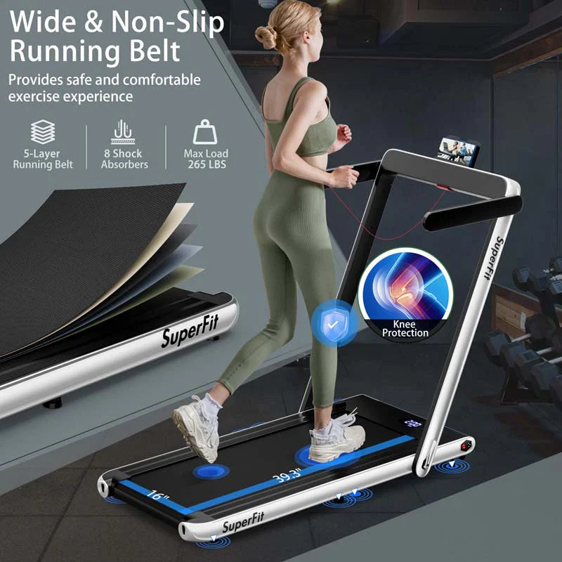 2-in-1 Folding Under Desk Treadmill – 2.25 HP, 0.6–7.5 mph, App, Speaker & Remote