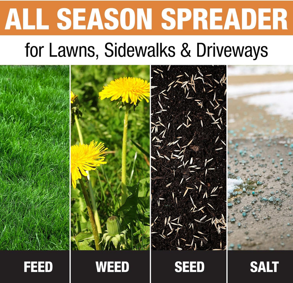 Buyers Products Grounds Keeper 3039632R Walk-Behind Push Spreader, 100 lb Capacity, All-Season Use