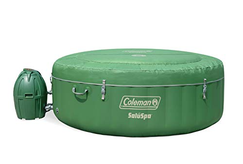 Coleman SaluSpa AirJet Inflatable Hot Tub Spa for 4-6 People, Green & White with Digital Pump