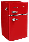 Retro red Frigidaire EFR840 3.2 cu ft two-door mini fridge with bottle opener