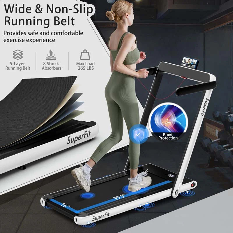 2-in-1 Folding Under Desk Treadmill – 2.25 HP, 0.6–7.5 mph, App, Speaker & Remote