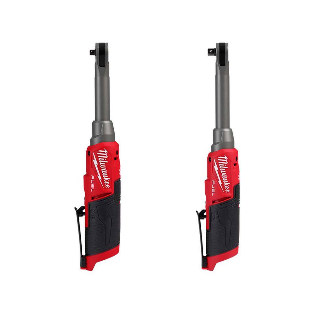 Milwaukee M12 FUEL 12V Cordless Ratchet Twin Pack - 1/4" & 3/8" Extended Reach High-Speed Ratchets, Tool Only