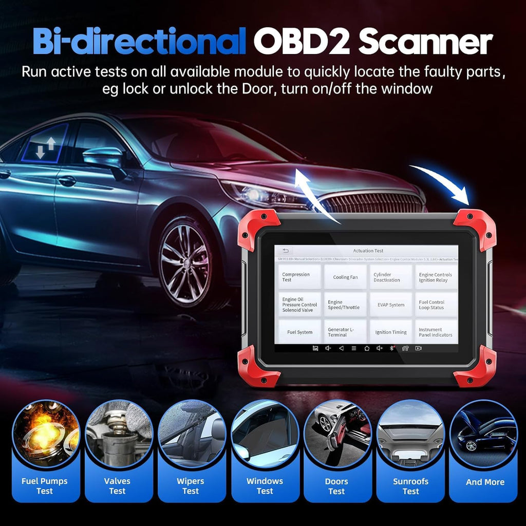 XTOOL D7 2026 Bidirectional OBD2 Scanner – ECU Coding, All-System Diagnostics, 36+ Resets, Key Programming