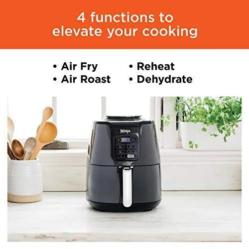 Ninja AF101 4-Quart Air Fryer - Black/Grey, 105-400F, Ceramic Nonstick Basket, Roast, Reheat & Dehydrate