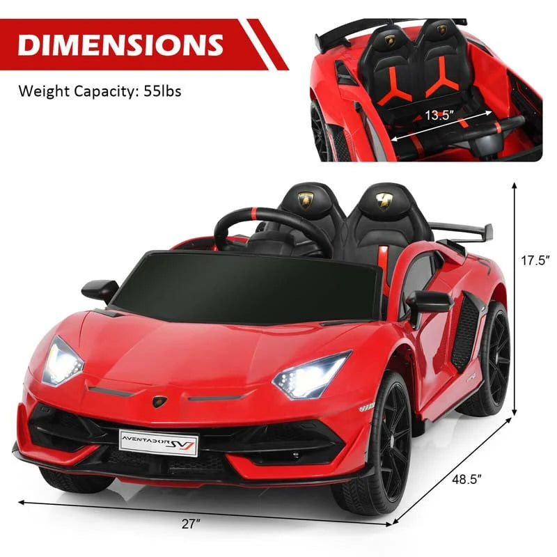 Licensed Lamborghini SVJ 12V Kids Ride-On Car – Electric Sports Car with Remote, Trunk, Music & LED Lights