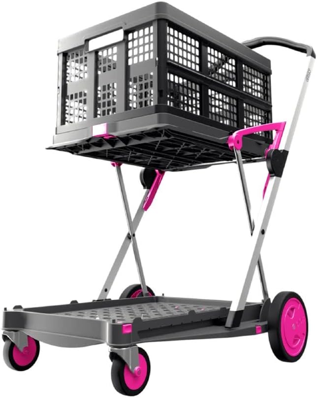 CLAX Folding Collapsible Transport Trolley – Aluminium Frame, Storage Crate, 132 lb Load