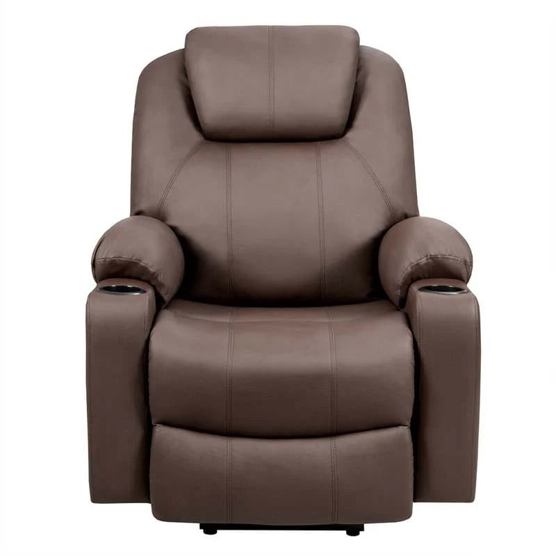 Electric Power Lift Recliner Chair with Heat & 8-Point Massage – USB, Cup Holders, for Elderly