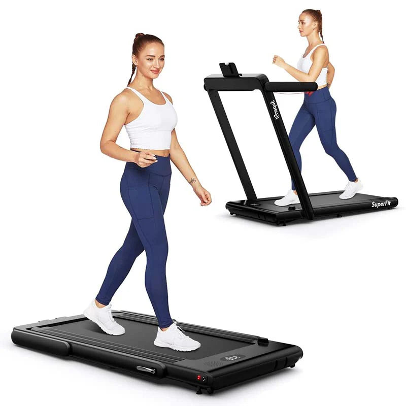 2-in-1 Folding Under Desk Treadmill – 2.25 HP, 0.6–7.5 mph, App, Speaker & Remote