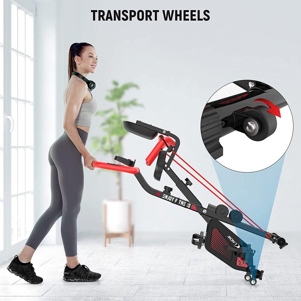 Pooboo 3-in-1 Foldable Magnetic Exercise Bike – Upright & Recumbent X-Bike, 8-Level Resistance, Pulse Sensor