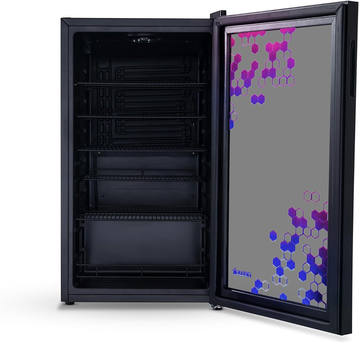 NewAir 126 Can Beverage Refrigerator – Freestanding Mini Fridge, Glass Door, LED, 7 Settings