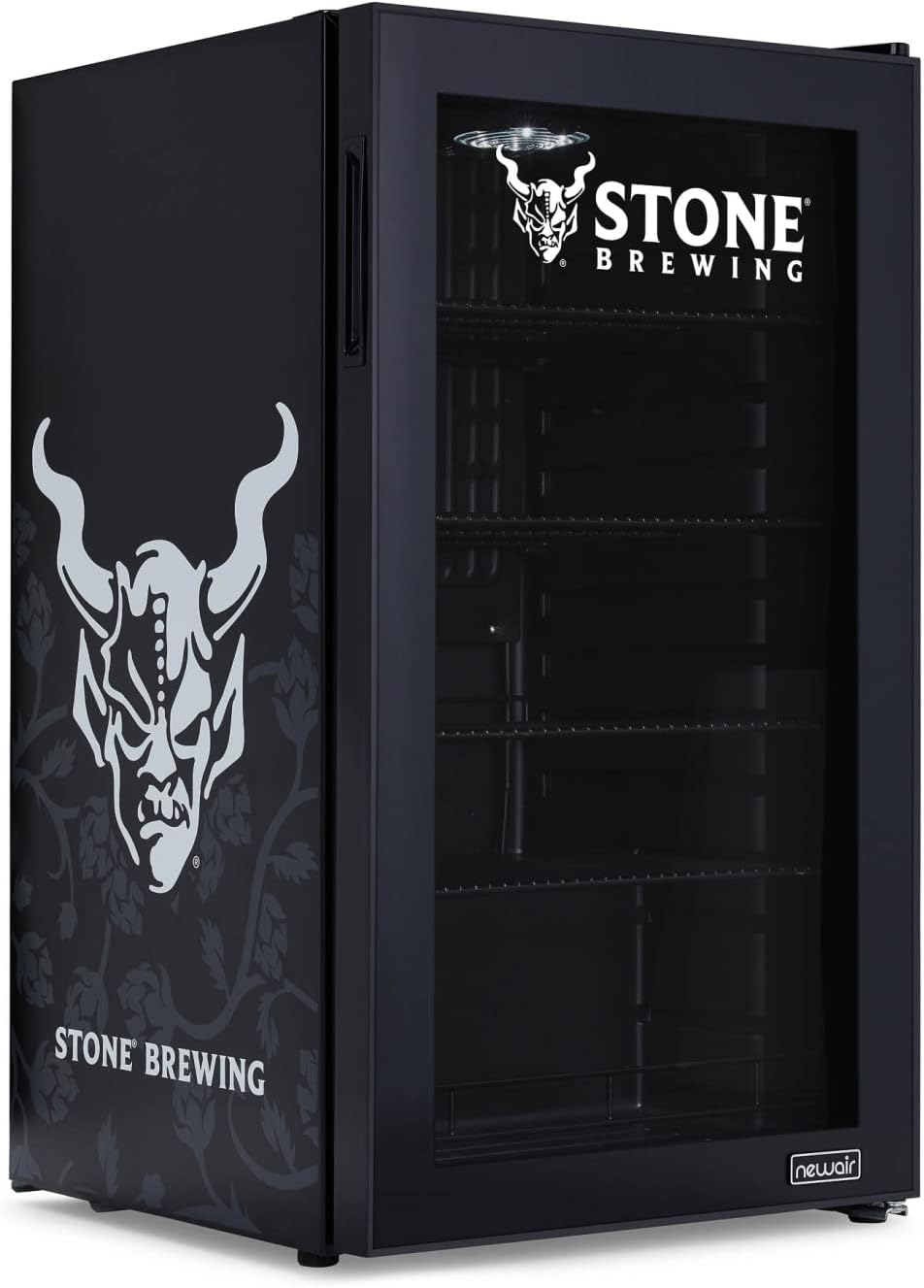 NewAir 126 Can Beverage Refrigerator – Freestanding Mini Fridge, Glass Door, LED, 7 Settings