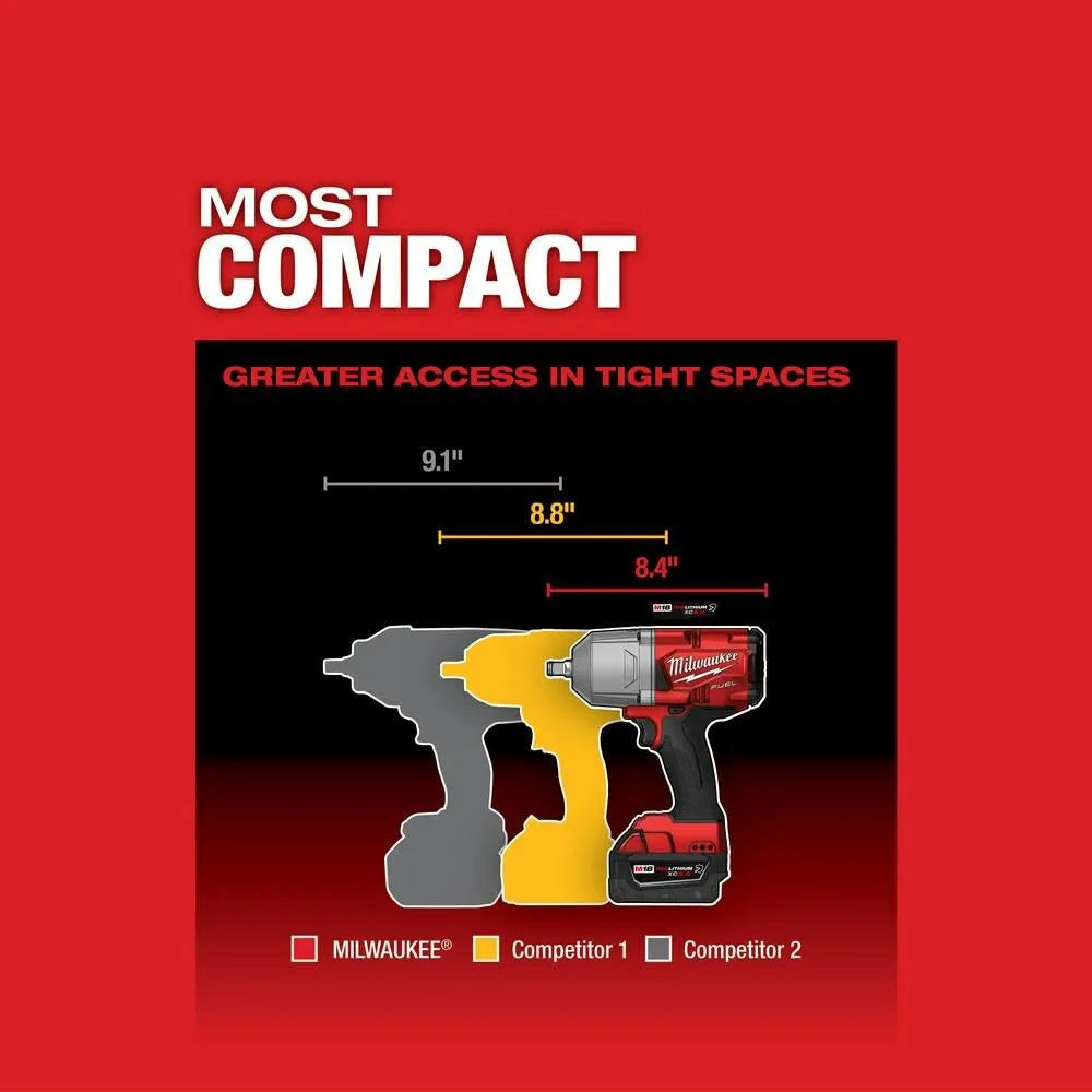 Milwaukee M18 FUEL 1/2 in. High-Torque Impact Wrench Kit 2767-22R, Friction Ring, 2x XC5.0 Batteries