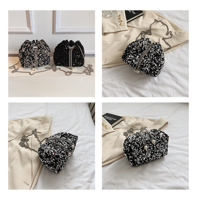 Sequin bucket evening bag, product view 4