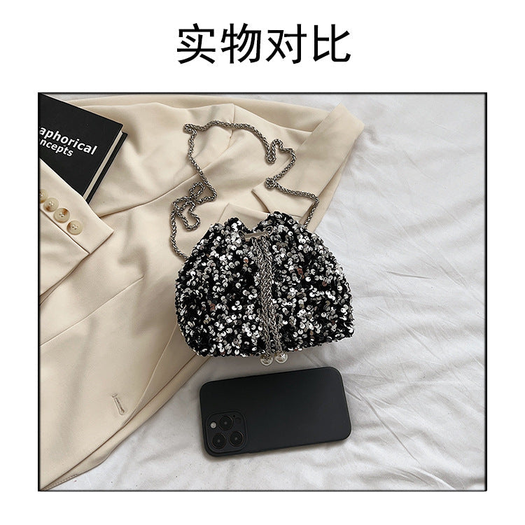 Sequin bucket evening bag, product view 5