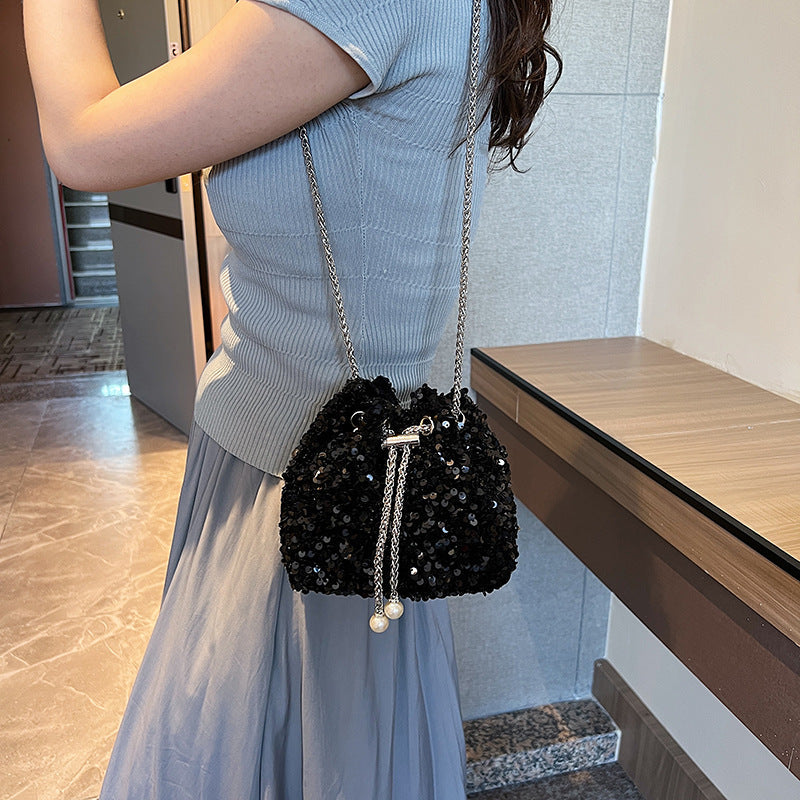 Sequin bucket evening bag, product view 1
