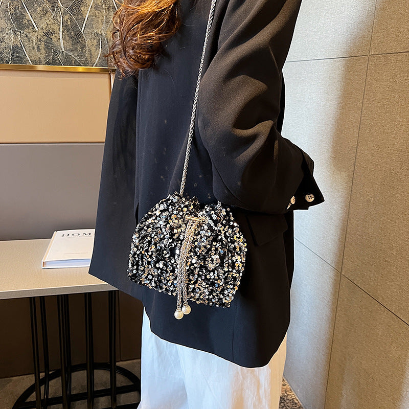 Sequin bucket evening bag, product view 2