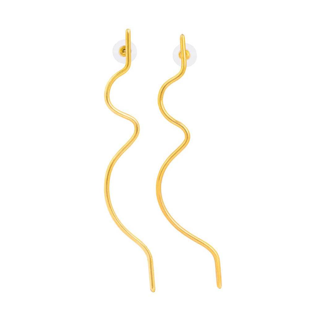 Wimbi recycled brass statement earrings, product view