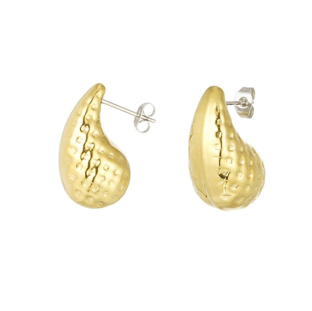 Selena gold-plated statement earrings, product view 2