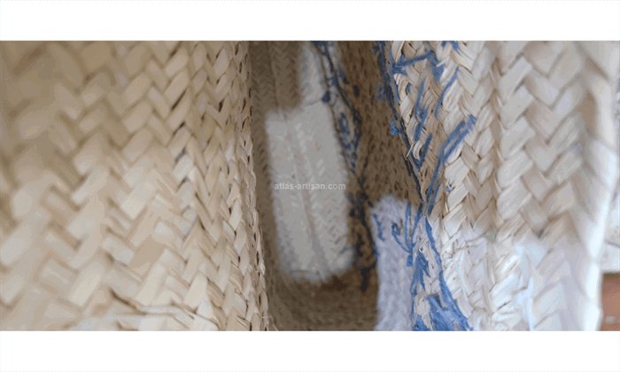 Charlotte wicker and raffia shoulder bag, product view 3