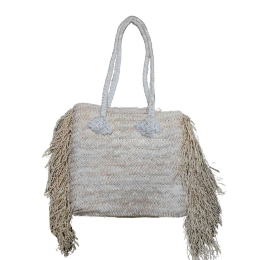 Charlotte wicker and raffia shoulder bag, product view 1